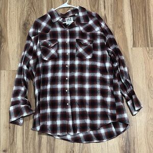 Ely Cattleman Red and Black Plaid Shirt 2XLT